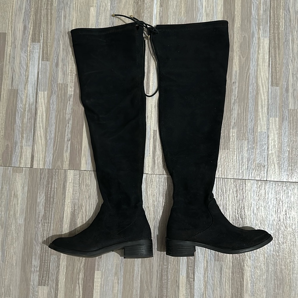 Aldo Gerama Suede Riding Boots Size 6.5 in Black